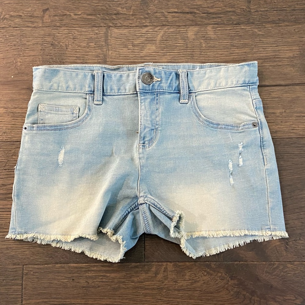 Justice Girls’ Denim Frayed Hem Cut-Off Jean Shorts 16